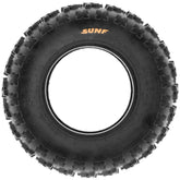 SUNF all-terrain ATV tire with rugged tread pattern for superior traction and durability