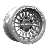 Delta 6R Beadlock wheels in gunmetal contrast cut, showcasing unique design and 6061-T6 forged aluminum construction.