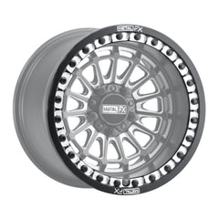 Replacement beadlock rings for UTV wheels displayed on Metal FX rim, featuring a sleek design and versatile fit.