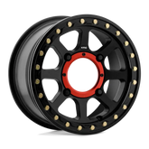 KMC Addict 2 Beadlock wheel with black finish and red center cap, perfect for UTV wheels and tires.
