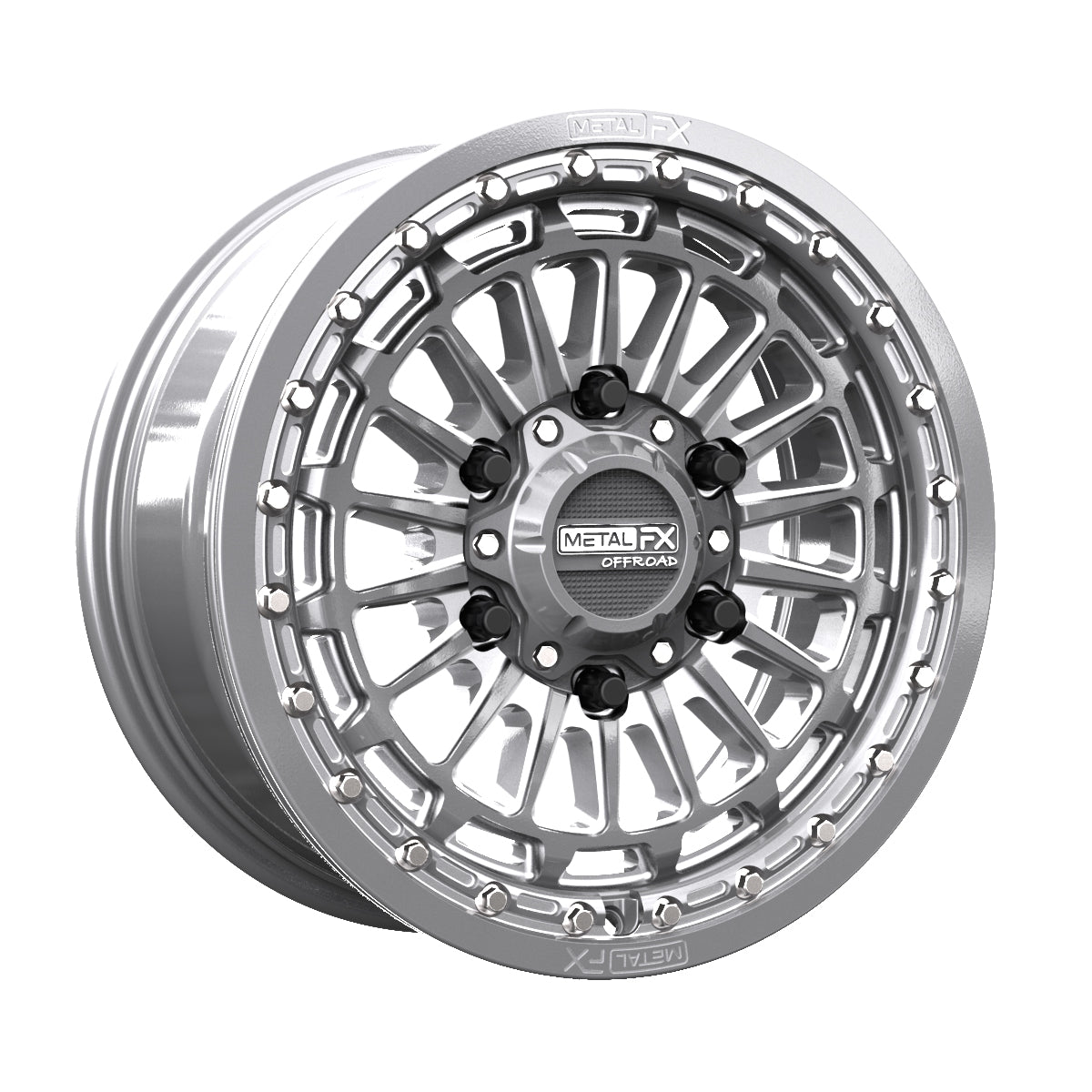 Delta 6R Beadlock wheels in gunmetal contrast cut finish for enhanced style and performance.