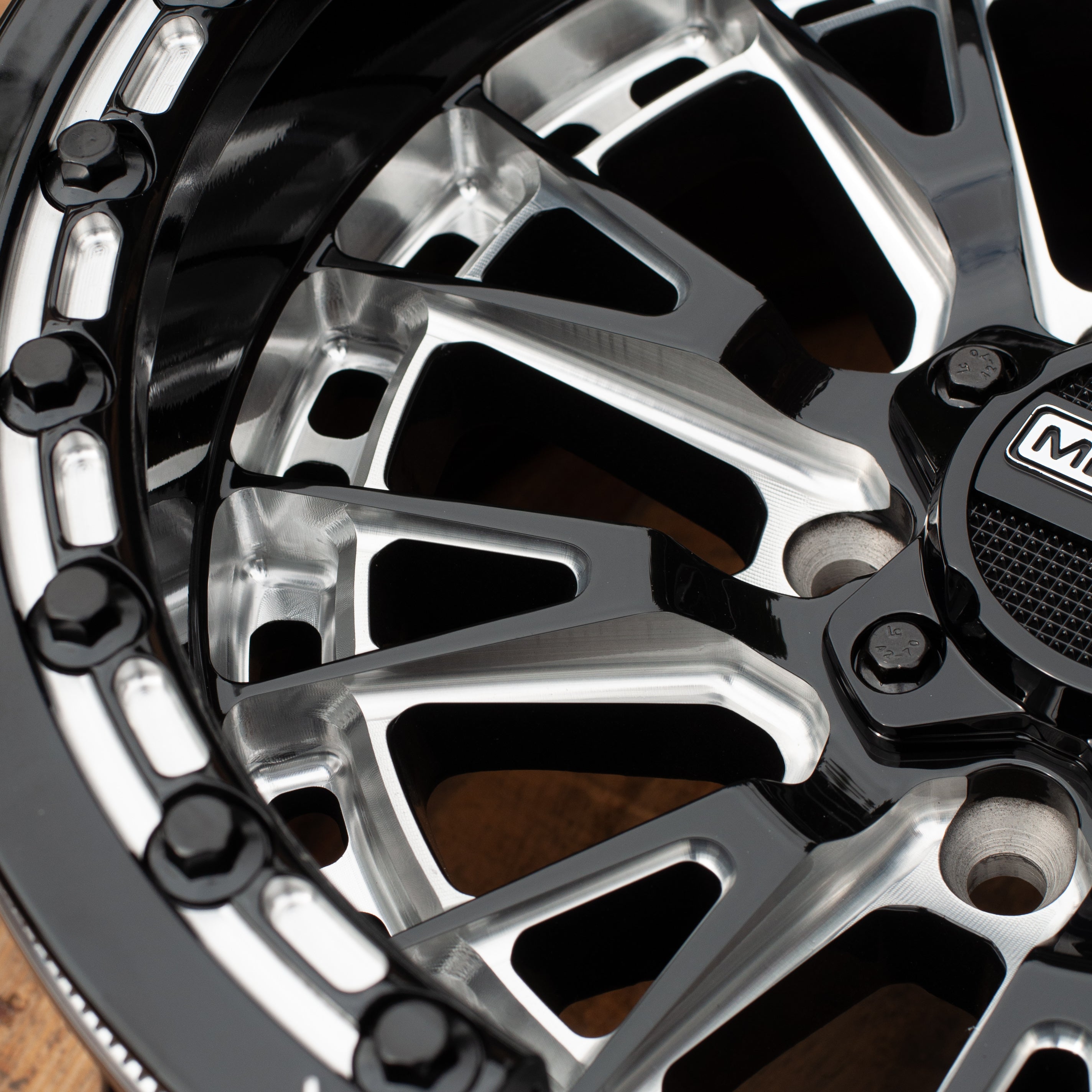 Slayer R Beadlock wheels black contrast cut showcasing intricate design and durable materials.