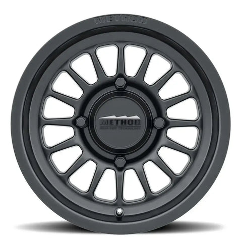 411 UTV Bead Grip Matte Black UTV Wheel showcasing 16 spoke design and METHOD logo.
