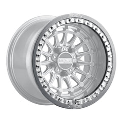 Replacement beadlock rings for UTV wheels displayed on a Metal FX wheel, showing design and structure.
