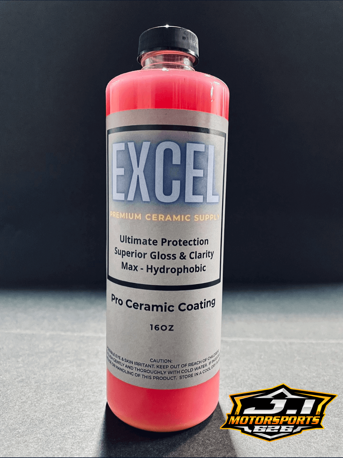 "Excel Pro Ceramic Coating bottle with premium protection and hydrophobic properties for car detailing"