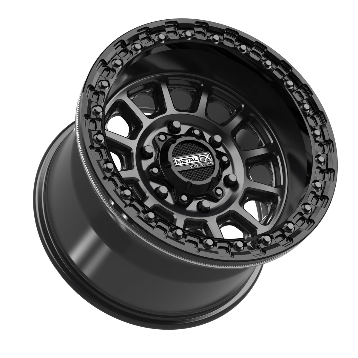 Rampage 6R Beadlock | Satin Black w/ Gloss Black Ring - J.I. MOTORSPORTS 626