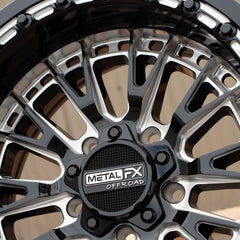Slayer R Beadlock wheels black contrast cut showcasing detailed design and finish from Metal FX Offroad.