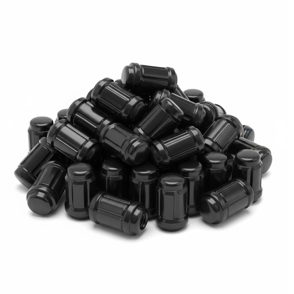 12X1.50 SPLINE LUG BULK 100 pcs 1.38" BLACK - J.I. MOTORSPORTS 626
