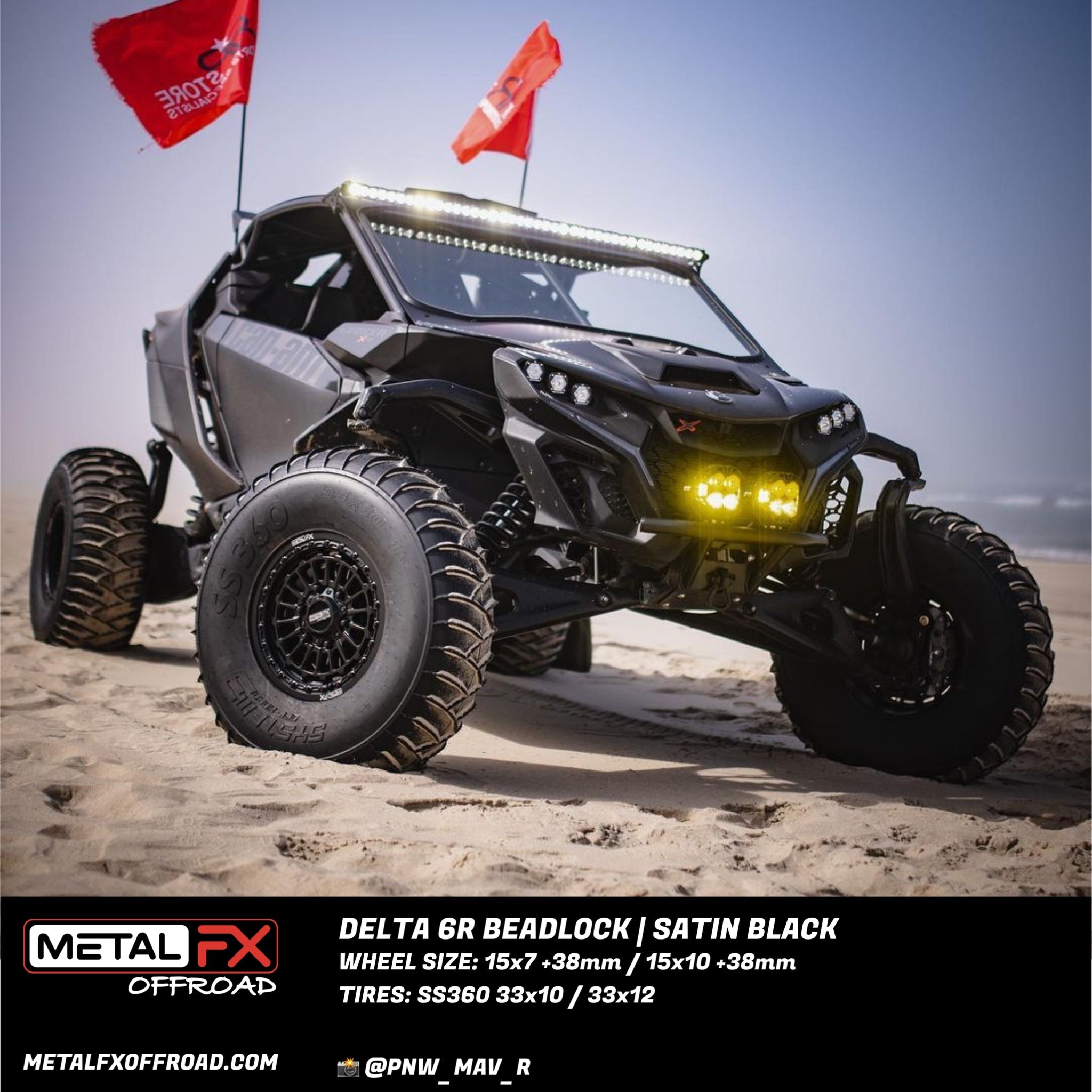 Delta 6R Beadlock | Satin Black - J.I. MOTORSPORTS 626