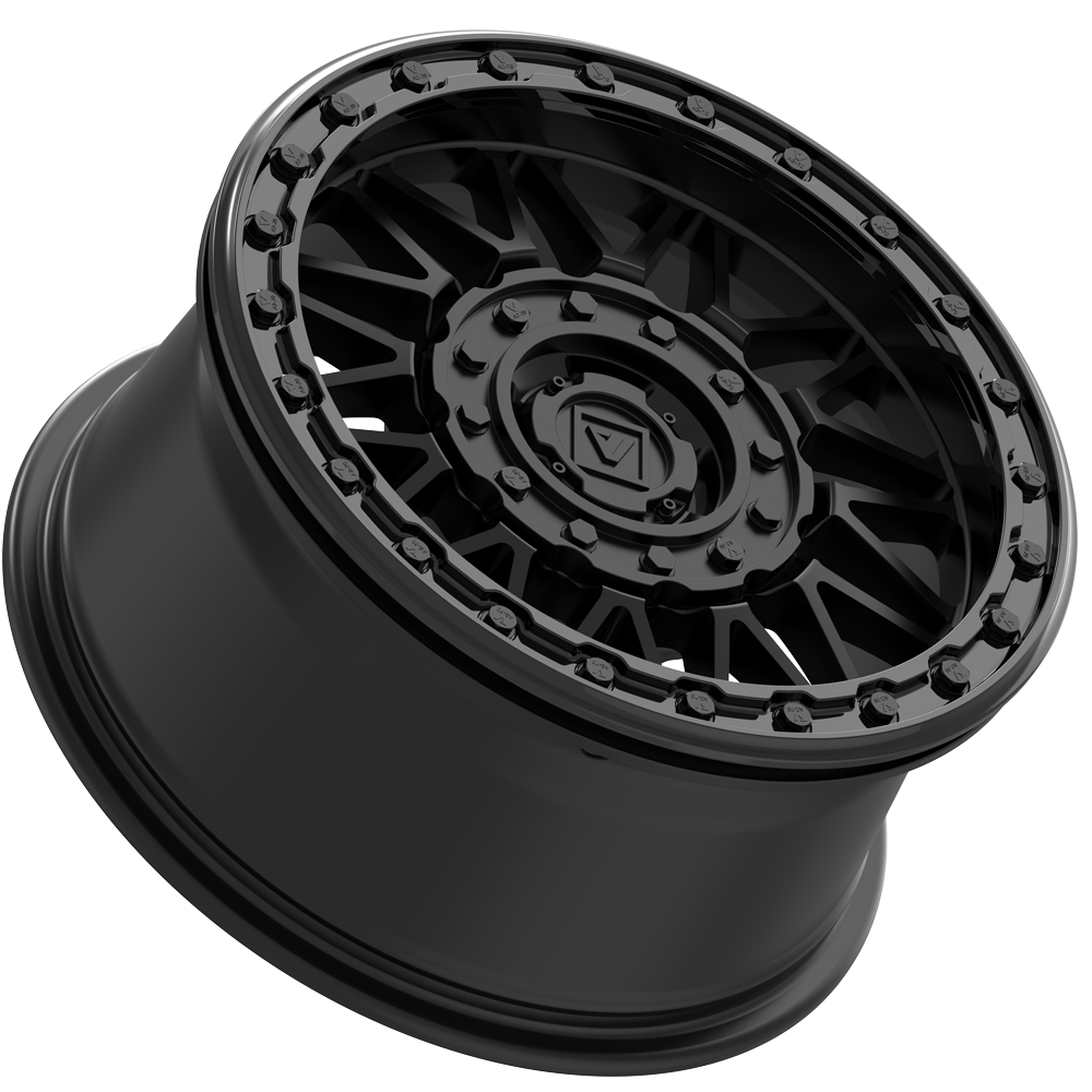 V08 BEADLOCK 15X7 +30MM 4X137/4X156 SATIN BLACK - J.I. MOTORSPORTS 626