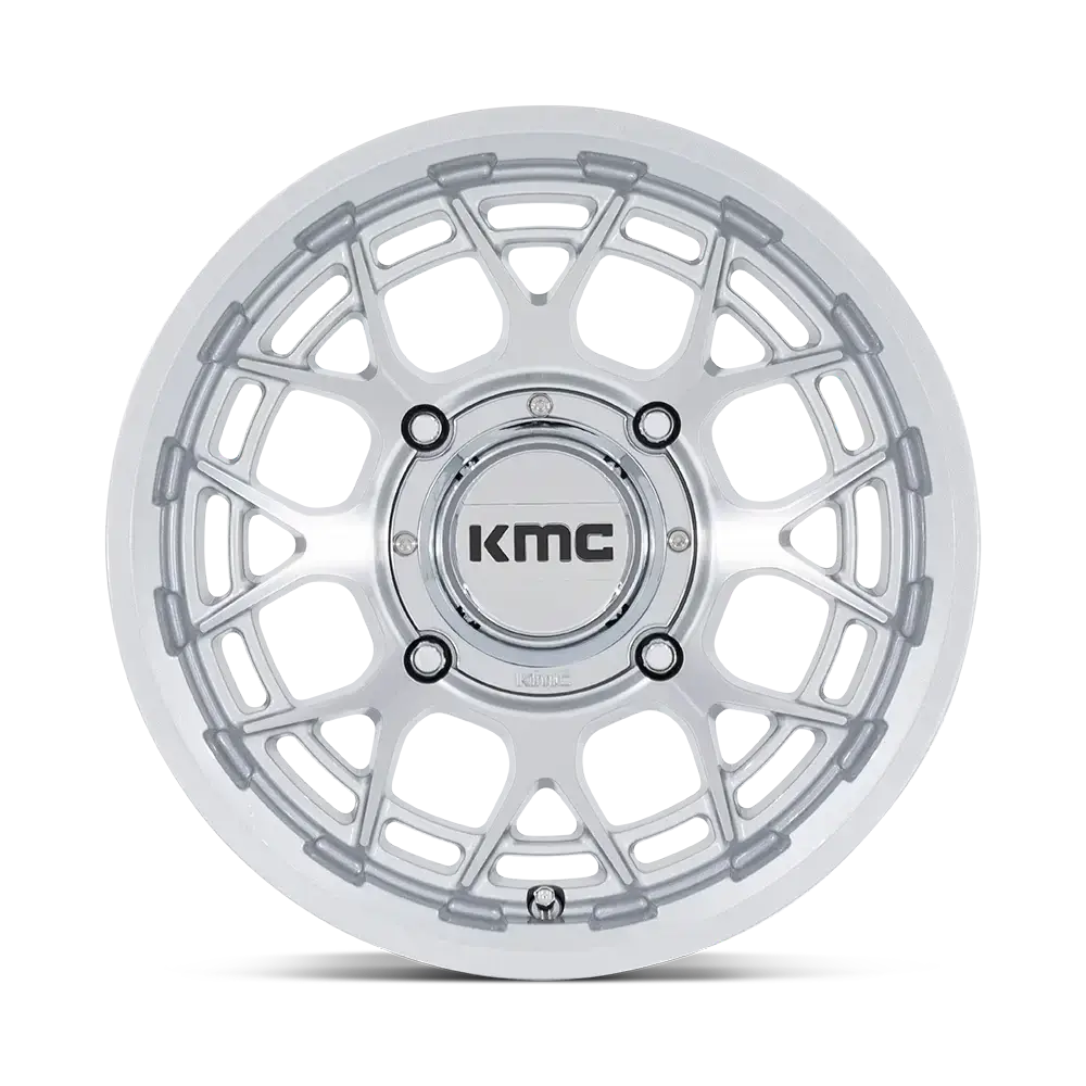 KMC TECHNIC UTV 15" Gloss Silver Machined Wheel for UTV Tires with 4x137 Bolt Pattern