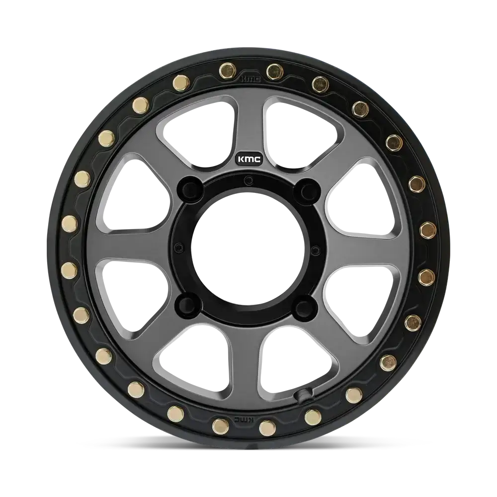 KMC KS234 Addict 2 Beadlock UTV wheel with eight-spoke design and zinc plated beadring hardware.