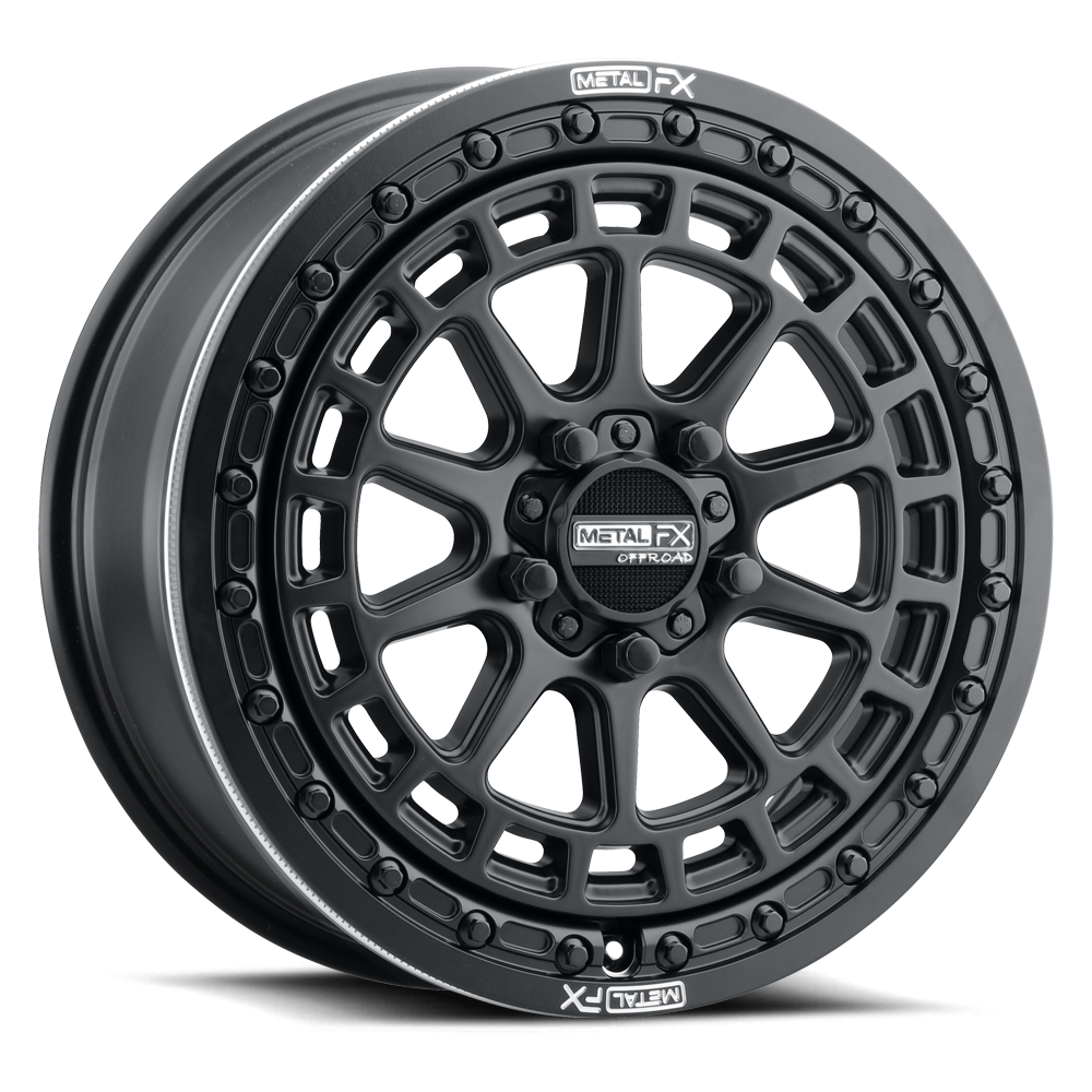Replacement beadlock rings for UTV wheels on Metal FX wheel, showcasing design and durability.
